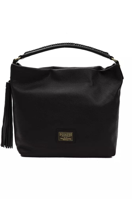 Pompei Donatella Black Leather Women Shoulder Bag - YSONA