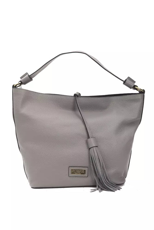 Pompei Donatella Gray Leather Women Shoulder Bag - YSONA