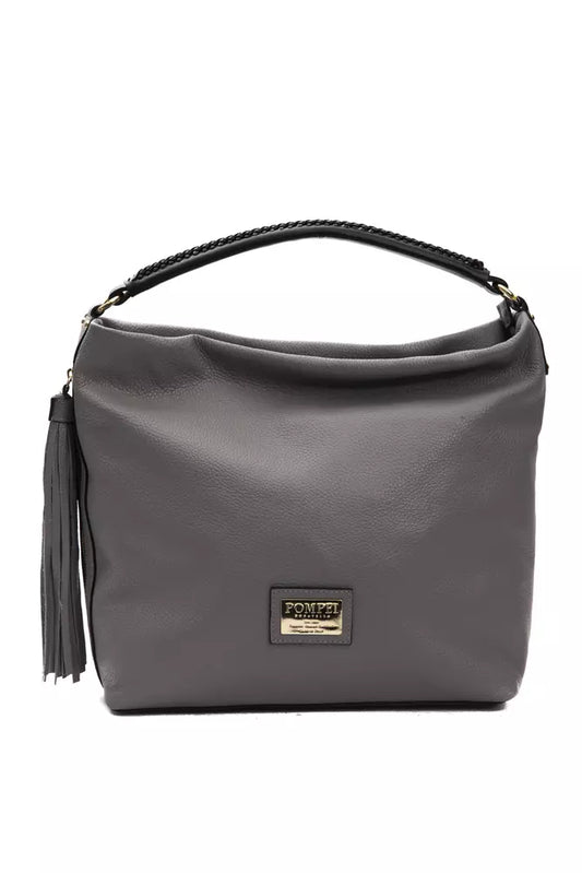 Pompei Donatella Gray Leather Women Shoulder Bag - YSONA