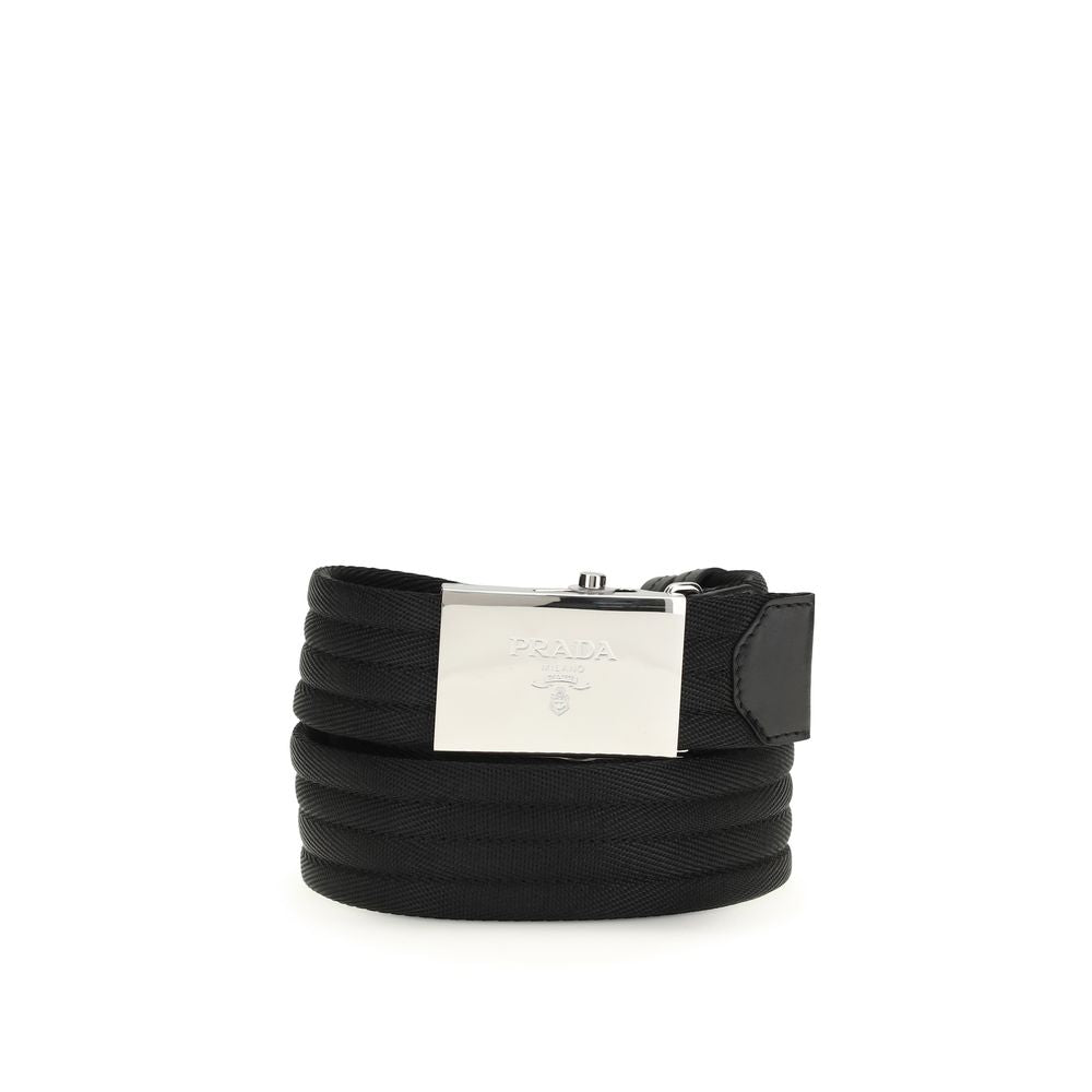 Prada Black Polyester Thin Belt - YSONA