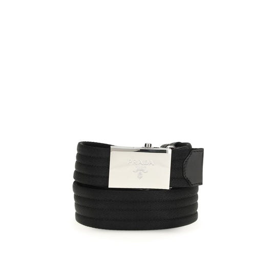 Prada Black Polyester Thin Belt - YSONA