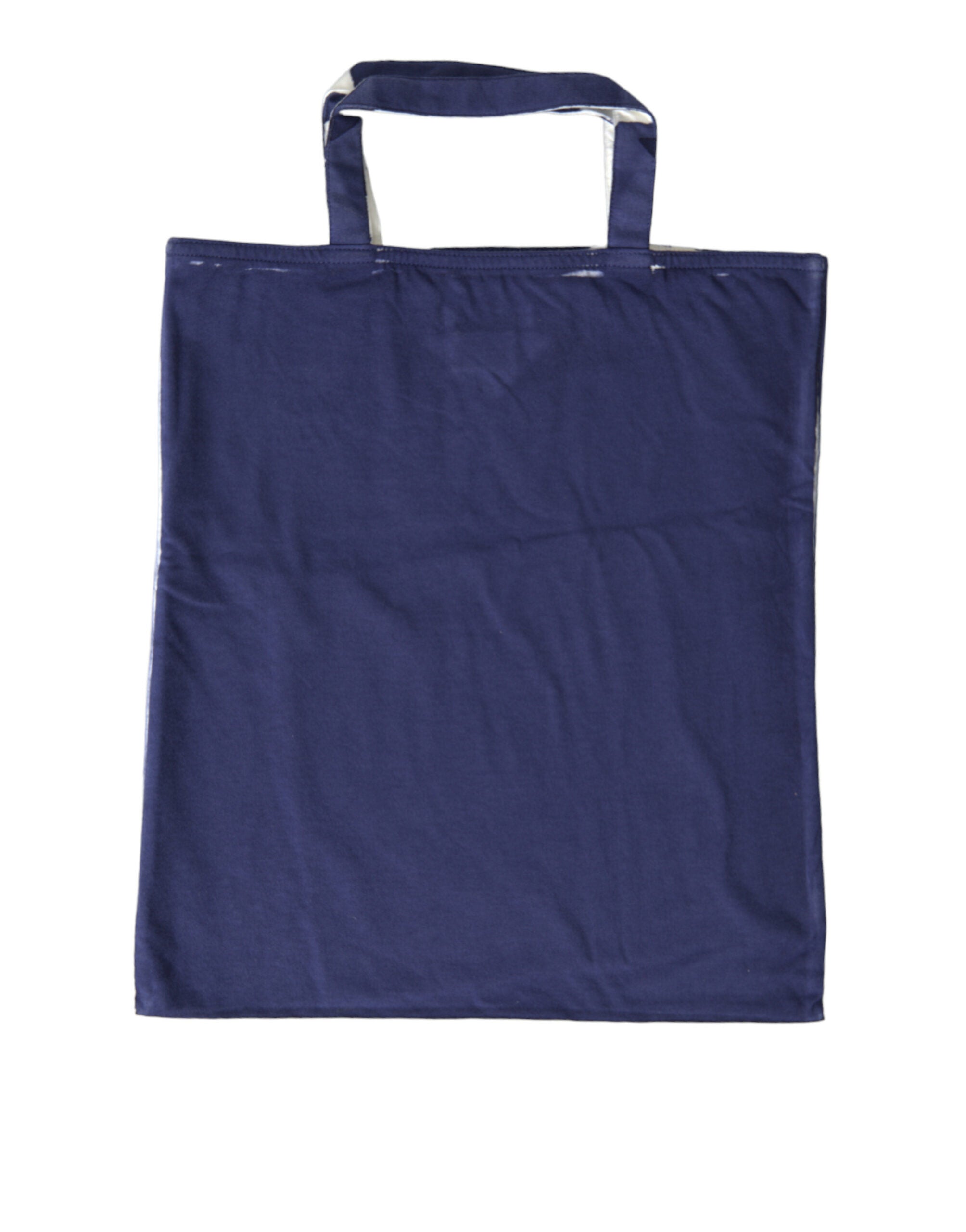 Prada Blue Jersey Fabric Logo Shoulder Shopping Tote Shopping Bag - view 4