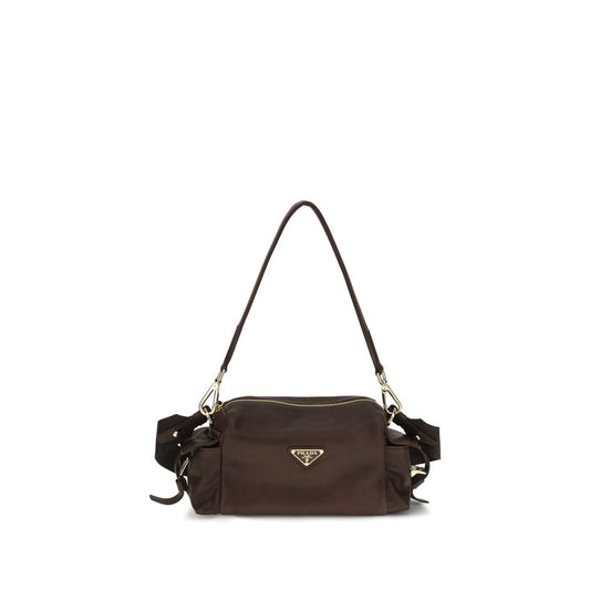 Prada Brown Napa Leather Calf Bos Taurus Shoulder Bag