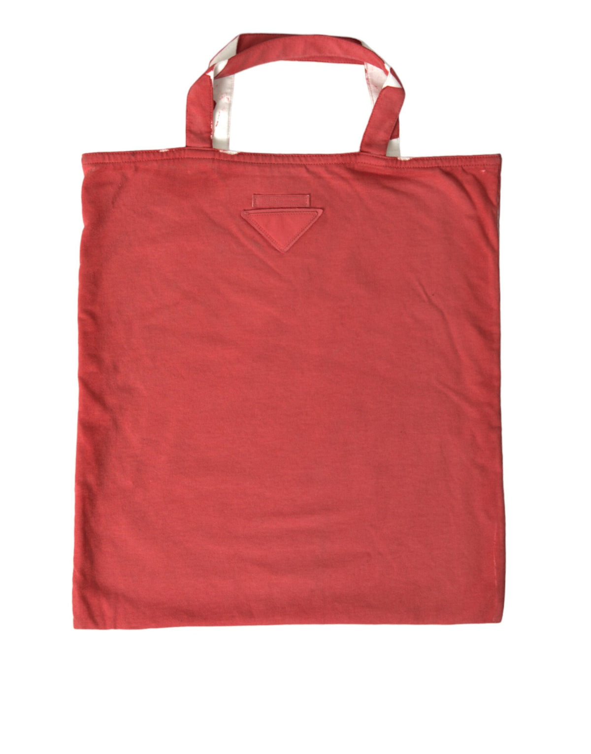 Prada Red Jersey Fabric Logo Shoulder Shopping Tote Bag - YSONA