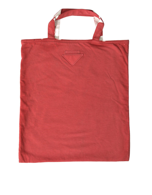 Prada Red Jersey Fabric Logo Shoulder Shopping Tote Bag - YSONA