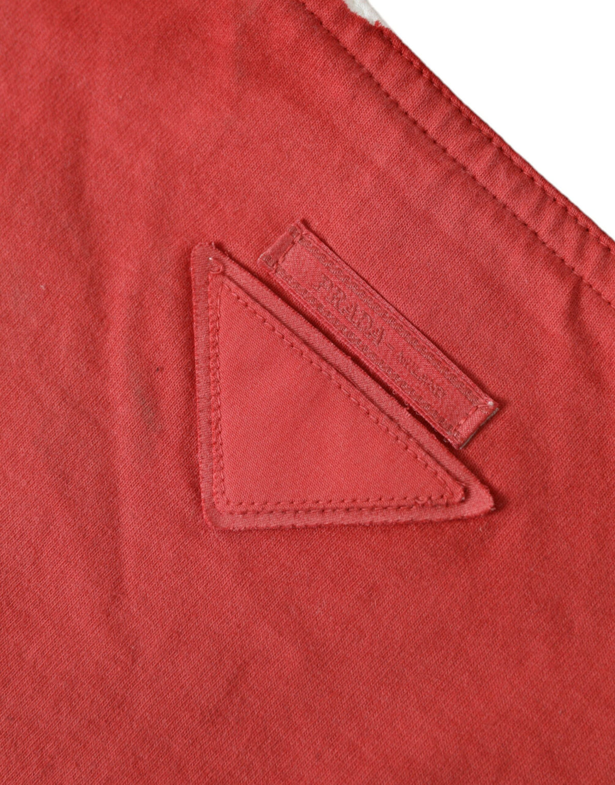 Prada Red Jersey Fabric Logo Shoulder Shopping Tote Bag - view 2