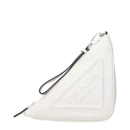 Prada White Leather Clutch Bag - YSONA