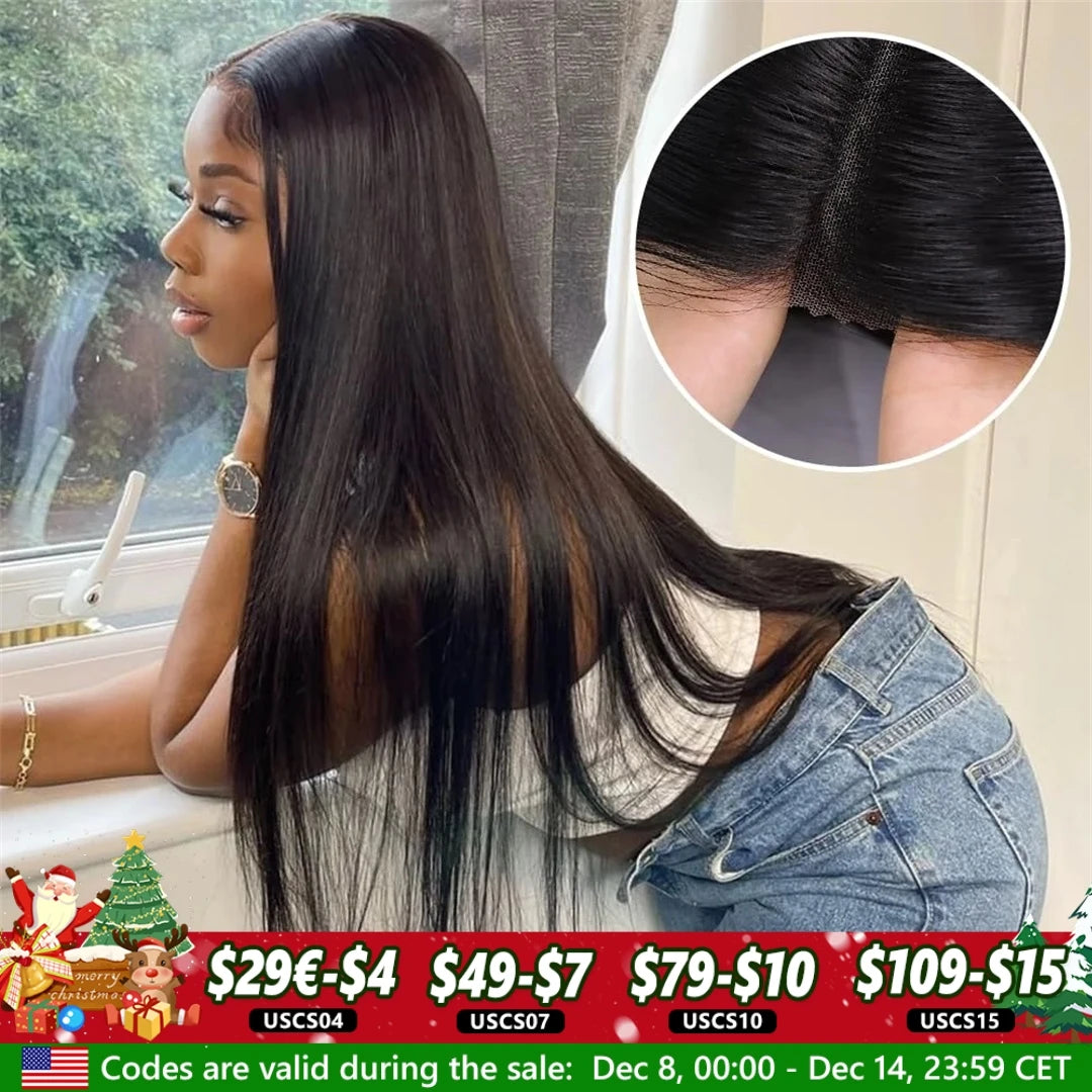 Pre-Cut Bone Straight Glueless Wig – No Glue Ready-to-Wear, Pre-Plucked 180% Density