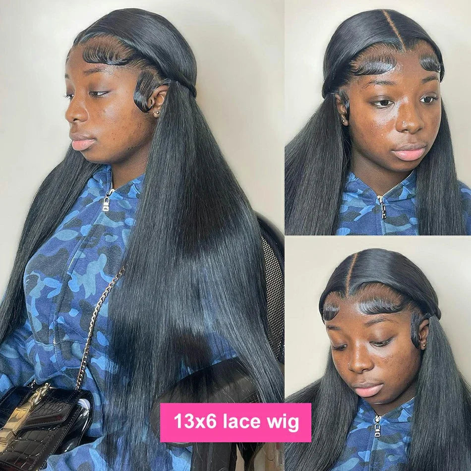 Pre-Cut Bone Straight Glueless Wig – No Glue Ready-to-Wear, Pre-Plucked 180% Density