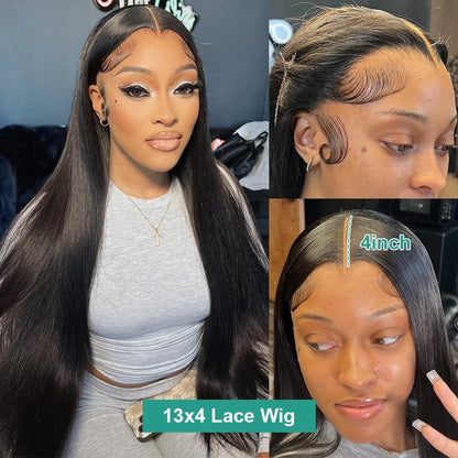 Pre-Cut Bone Straight Glueless Wig – No Glue Ready-to-Wear, Pre-Plucked 180% Density