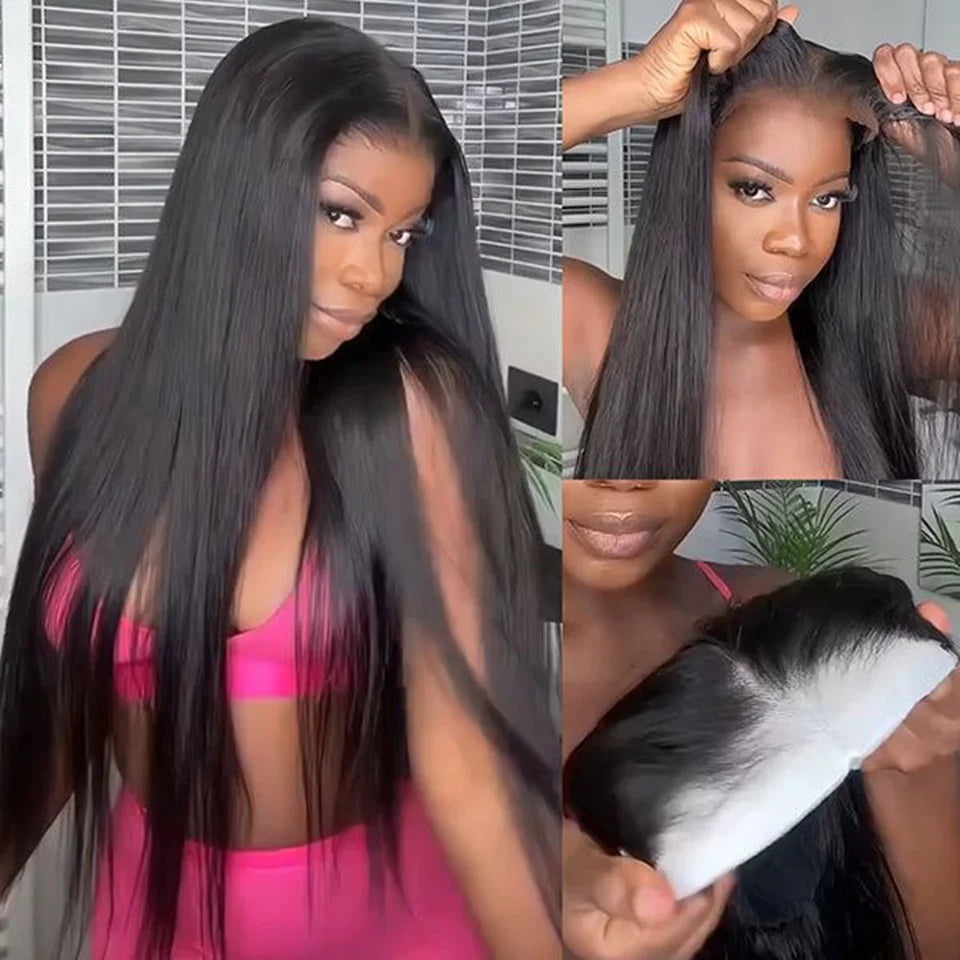 Pre-Cut Bone Straight Glueless Wig – No Glue Ready-to-Wear, Pre-Plucked 180% Density