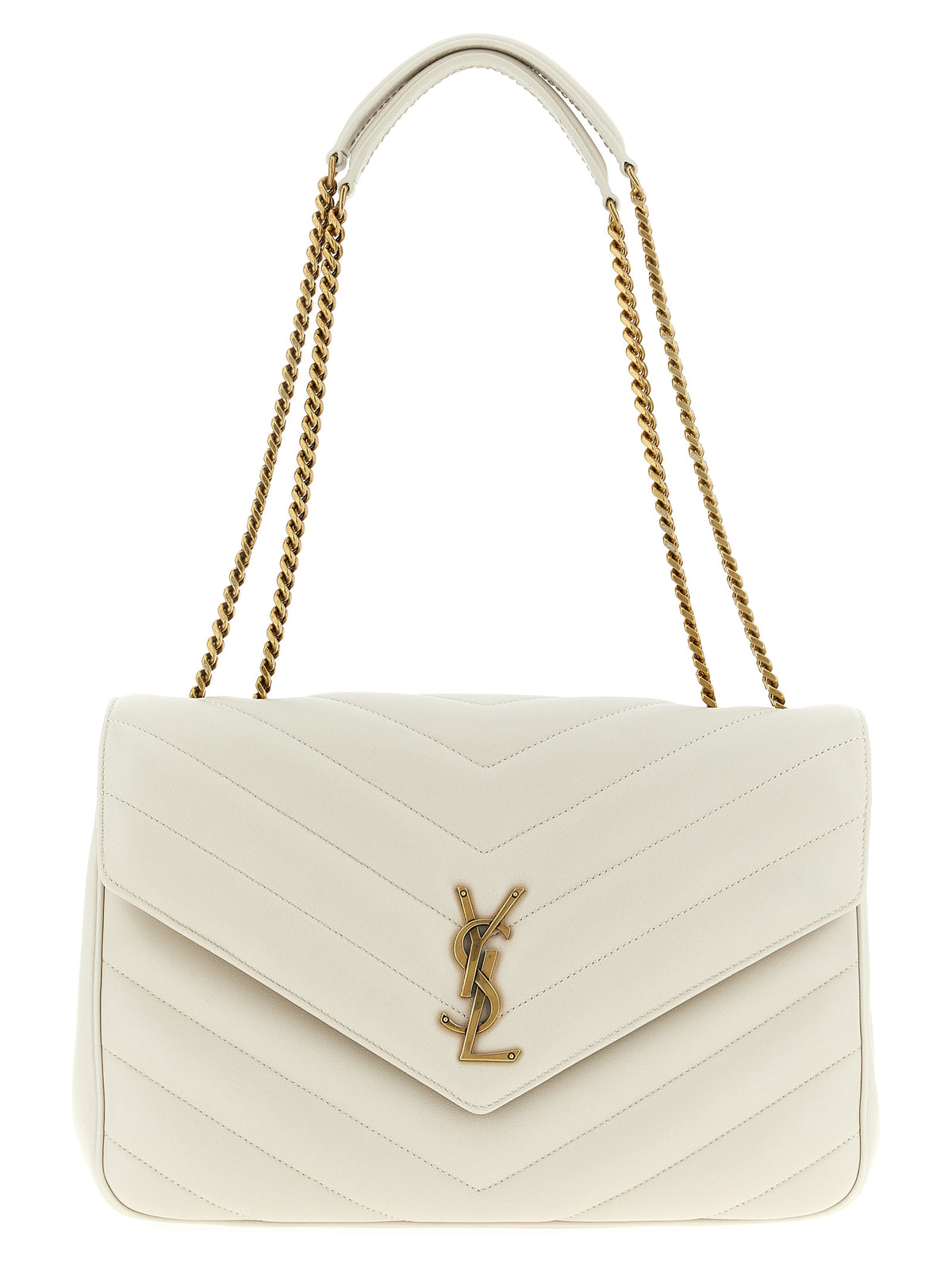 Saint Laurent Beige Lamb Leather Shoulder Bag