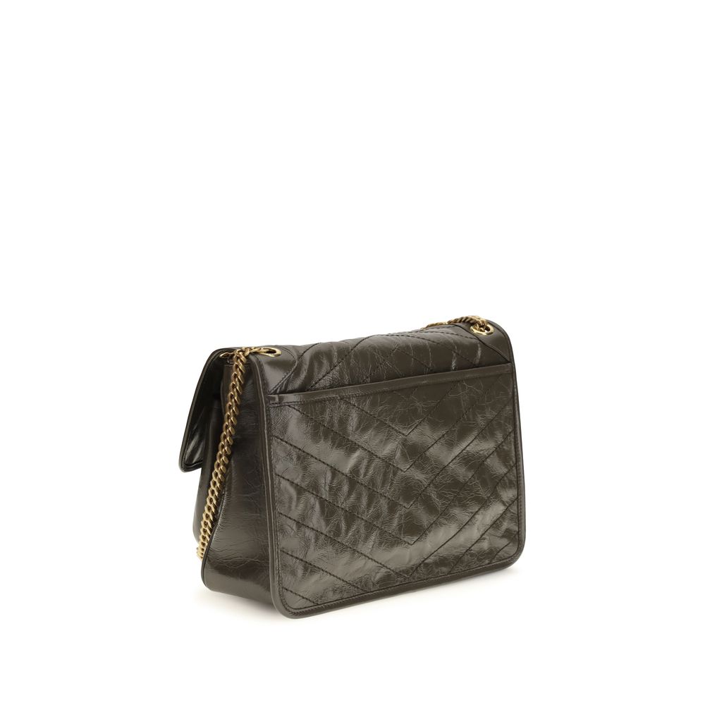 Saint Laurent Bicolor Calf Leather Bos Taurus Shoulder Bag - view 3