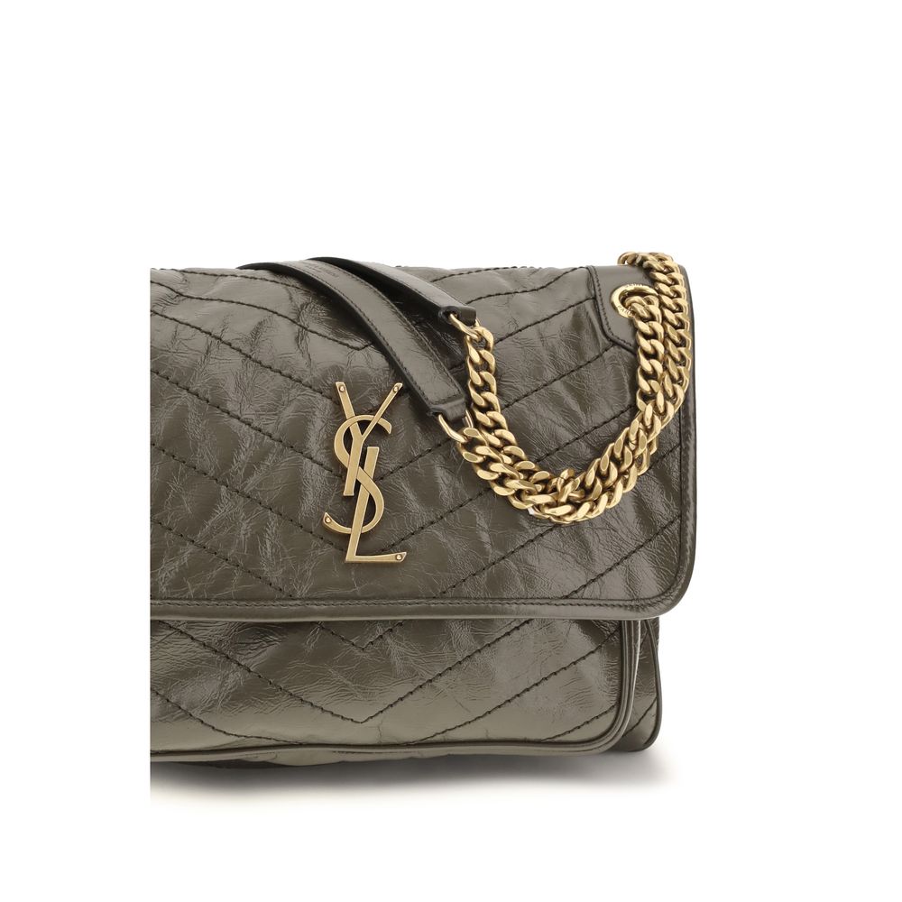 Saint Laurent Bicolor Calf Leather Bos Taurus Shoulder Bag - view 4