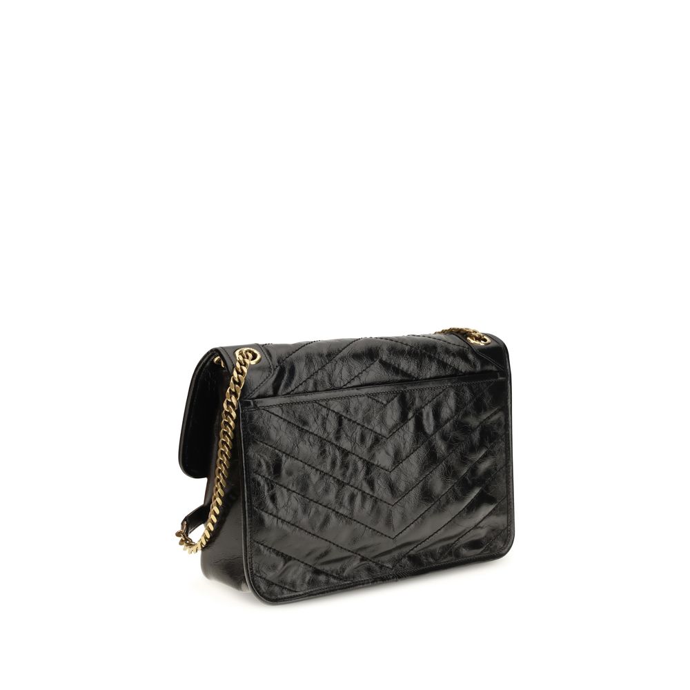 Saint Laurent Black Calf Leather Bos Taurus Shoulder Bag - view 3
