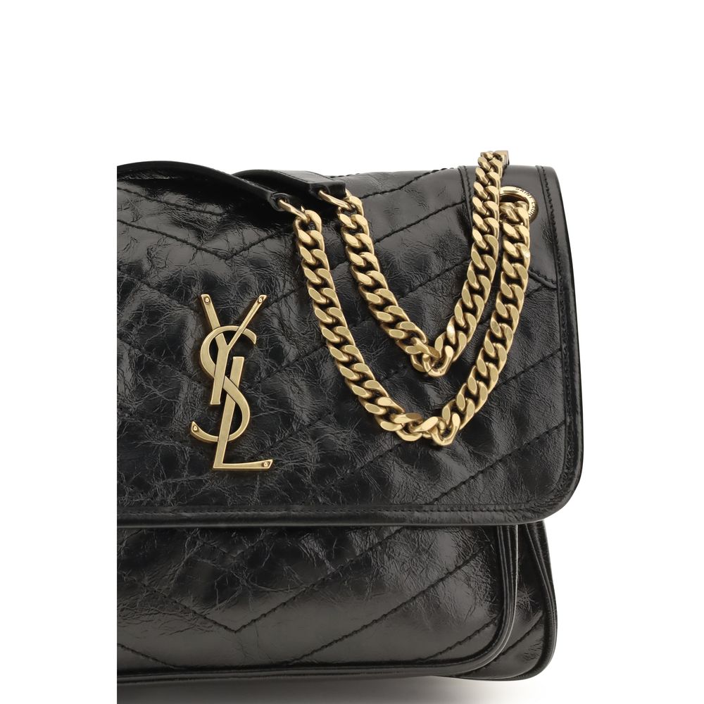 Saint Laurent Black Calf Leather Bos Taurus Shoulder Bag - view 4