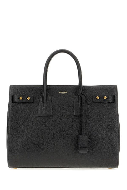 Saint Laurent Black Calf Leather Sac De Jour Handbag - YSONA
