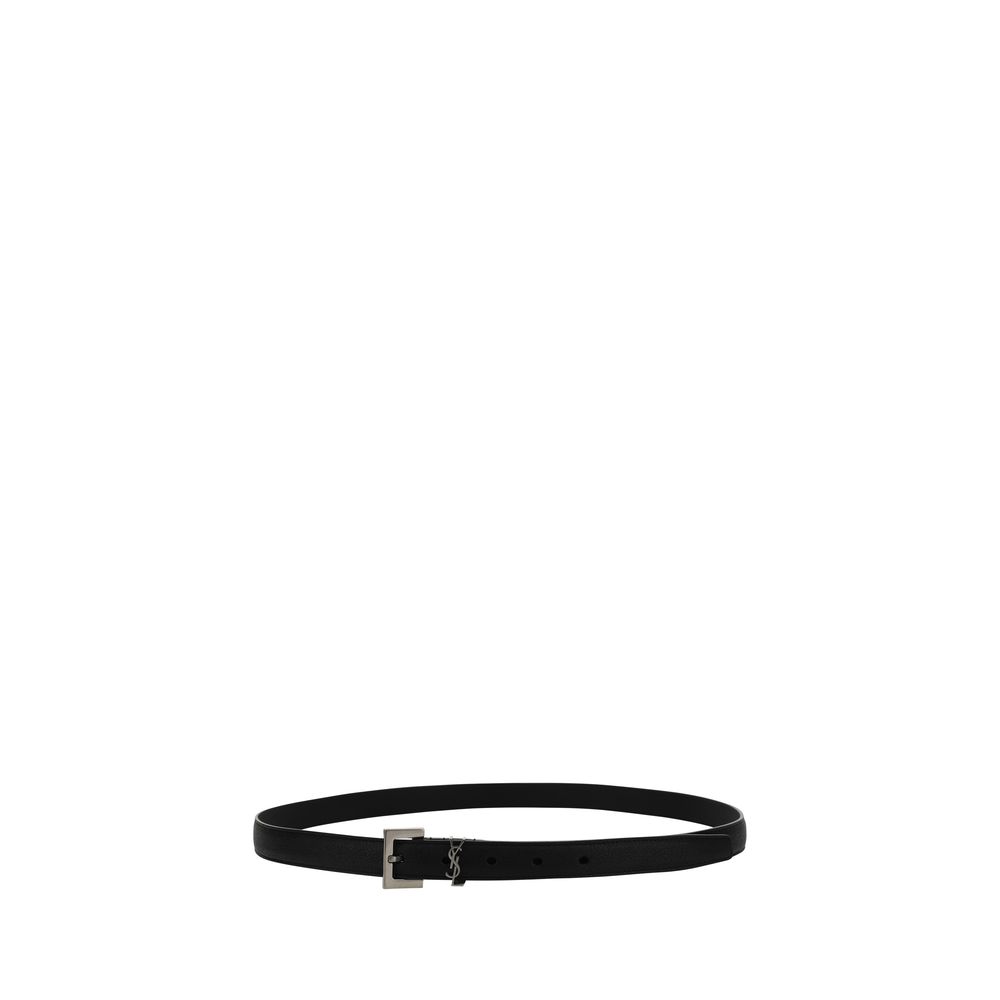 Saint Laurent Black Lamb Ovis Aries Thin Belt - view 2