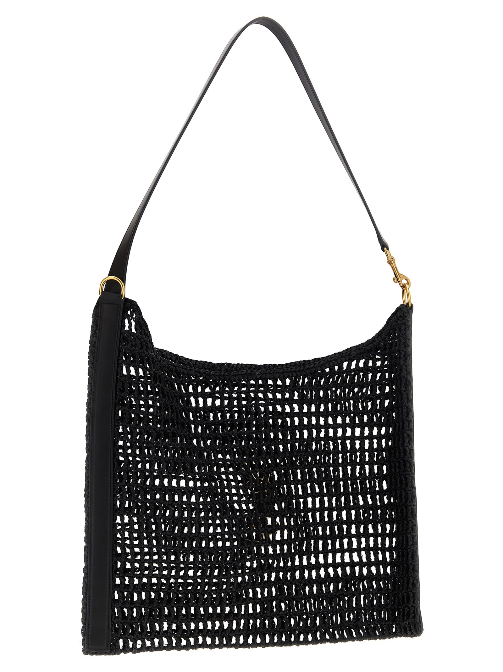 Saint Laurent Black Raffia Shoulder Bag - view 2