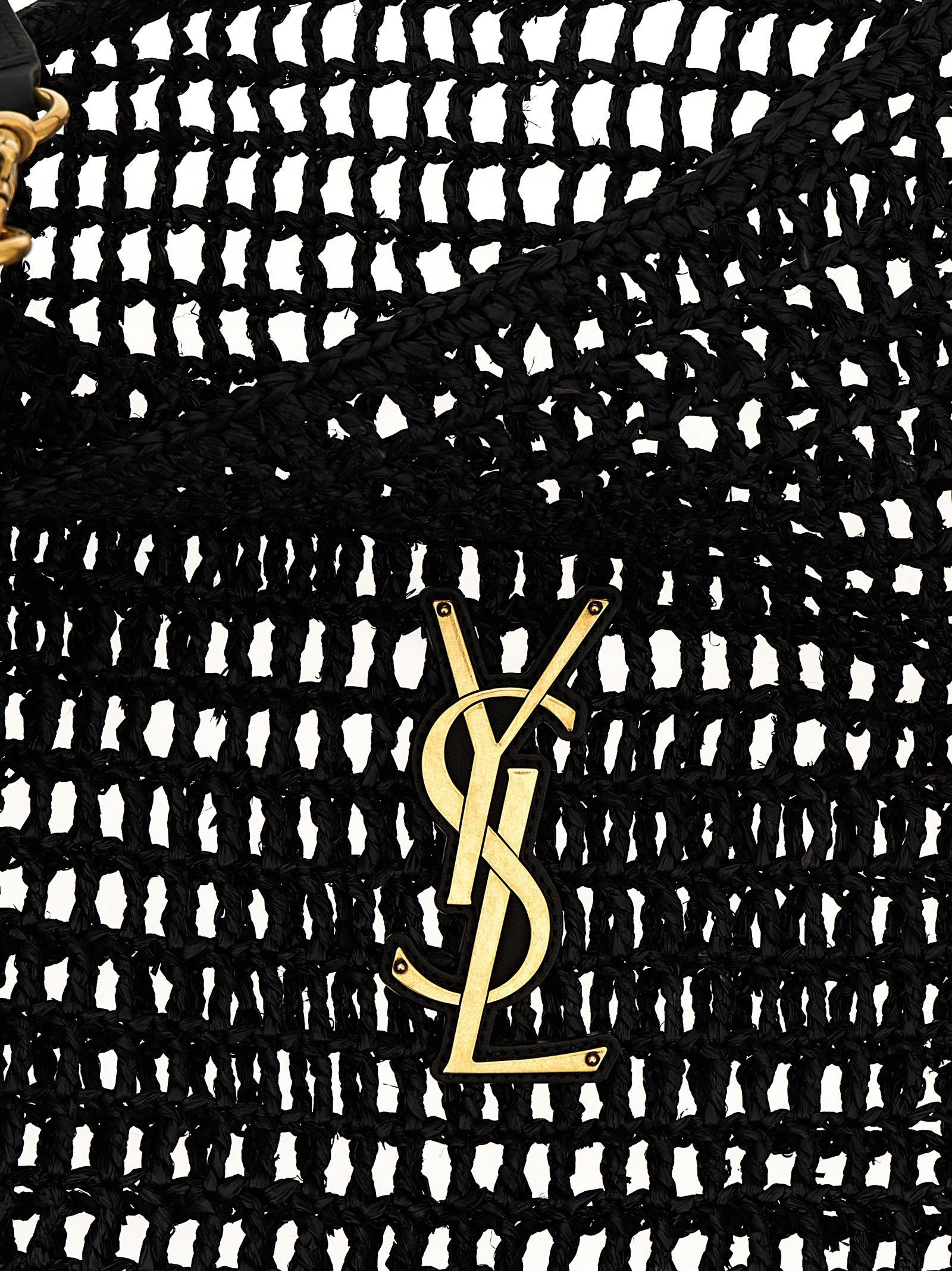 Saint Laurent Black Raffia Shoulder Bag - view 4