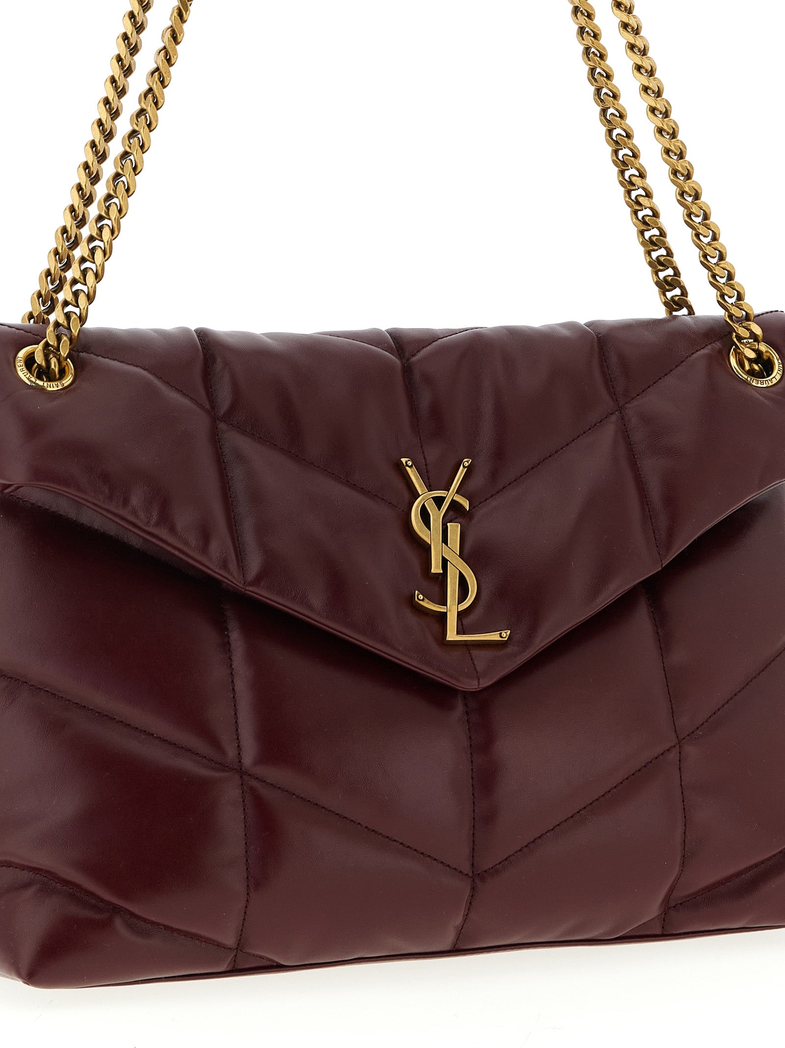 Saint Laurent Bordeaux Calfskin Shoulder Bag - view 3