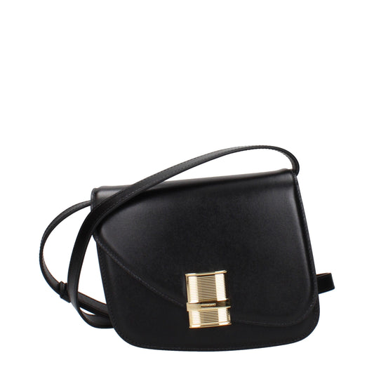 Salvatore Ferragamo Black Leather Crossbody Bag - YSONA