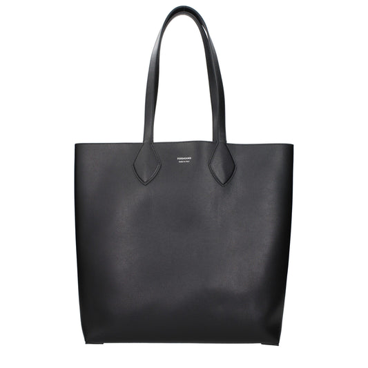 Salvatore Ferragamo Black Leather Shoulder Bag - YSONA