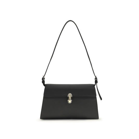Savette Black Calf Leather Bos Taurus Shoulder Bag - YSONA