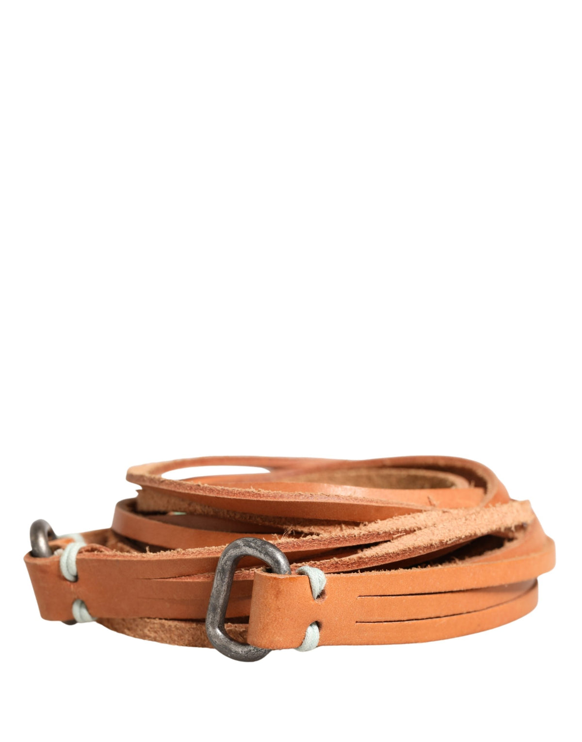 Scervino Street Brown Leather Silver Tone Buckle Waist Belt - view 2
