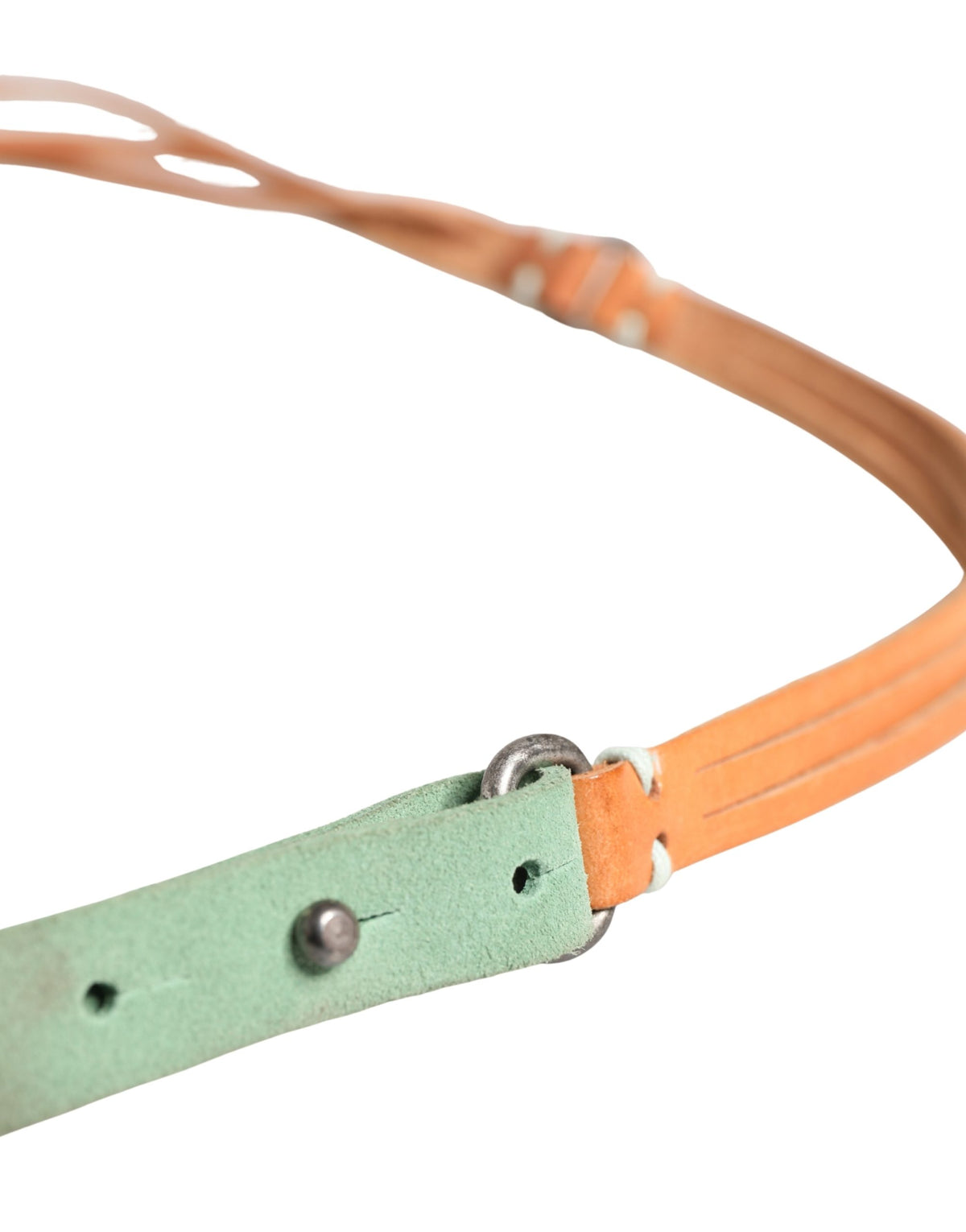 Scervino Street Brown Leather Silver Tone Buckle Waist Belt - view 4