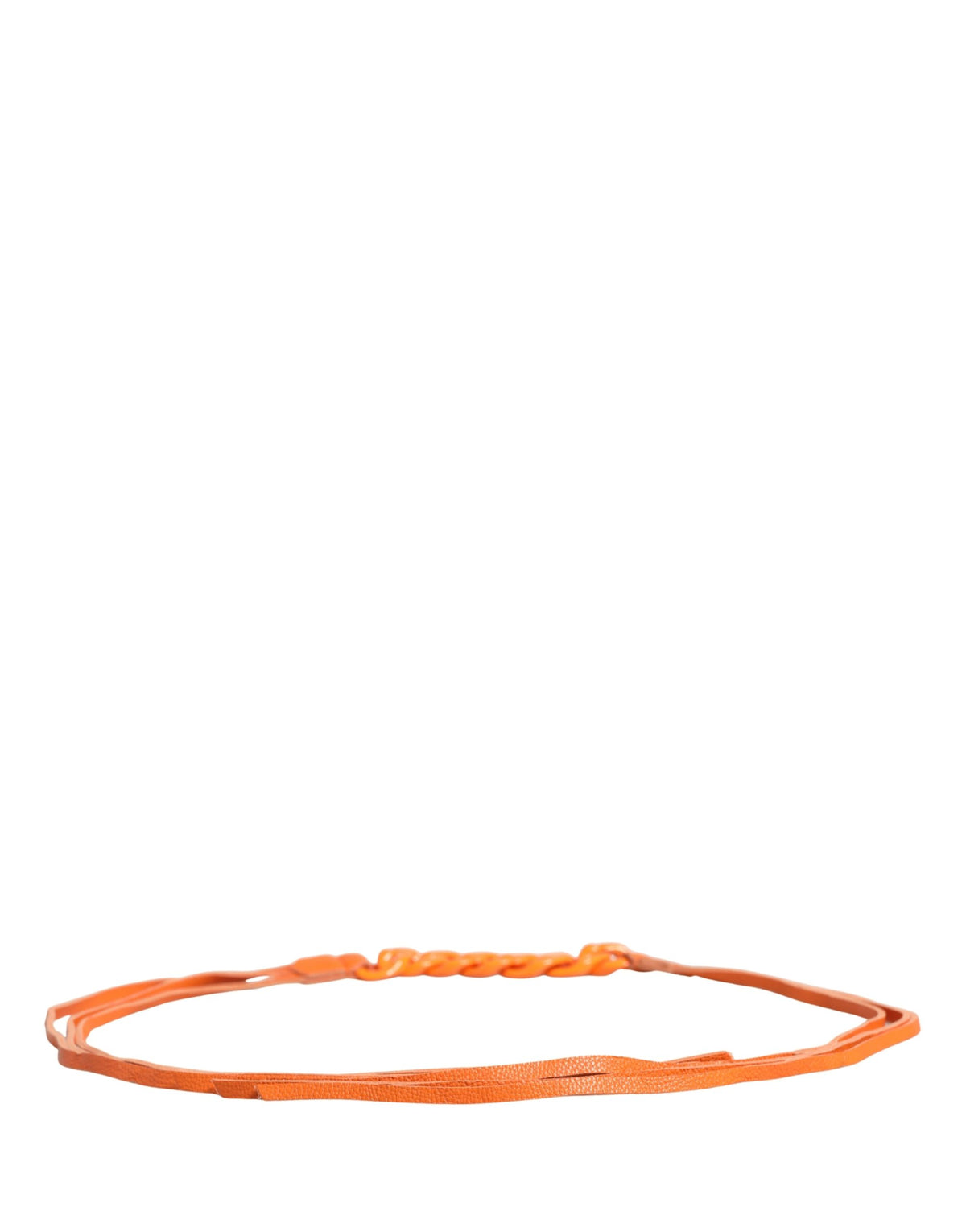 Scervino Street Orange Leather Chain Waist Metal Buckle Belt - view 3