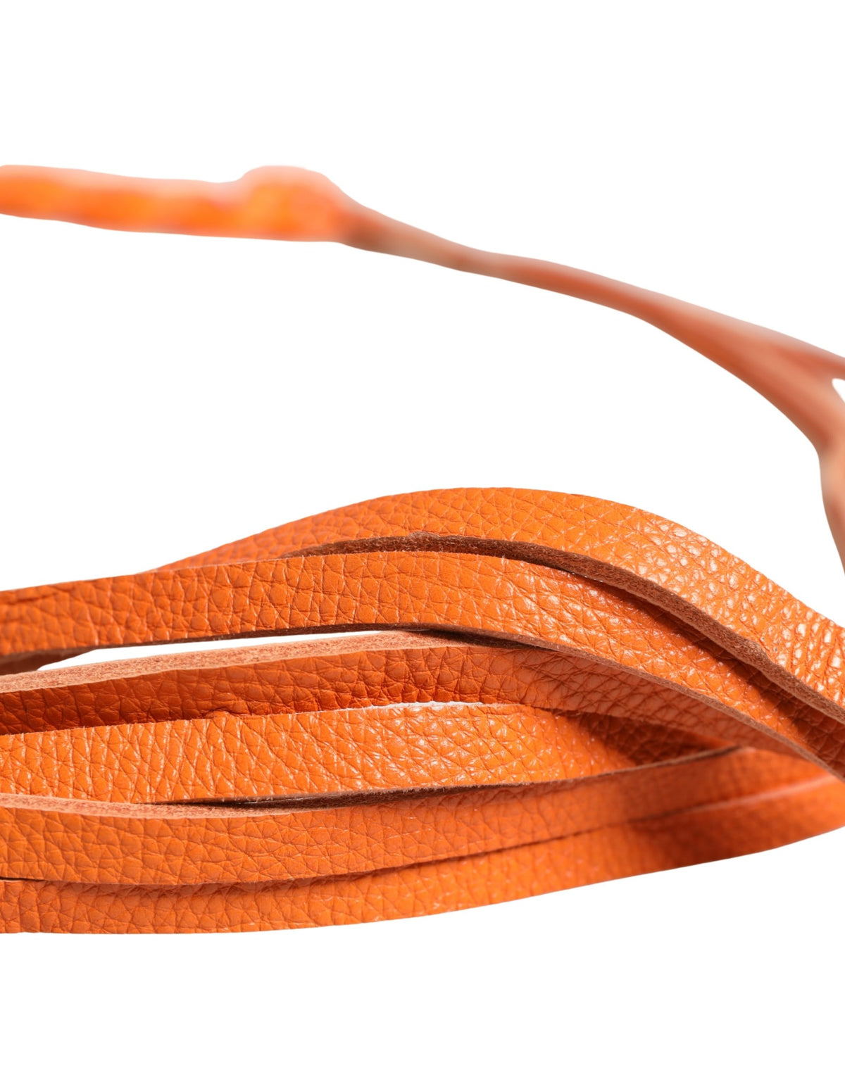 Scervino Street Orange Leather Chain Waist Metal Buckle Belt - view 4