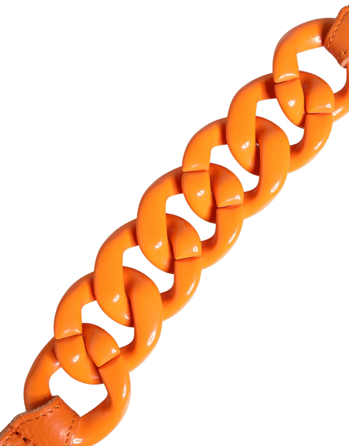 Scervino Street Orange Leather Chain Waist Metal Buckle Belt - view 5