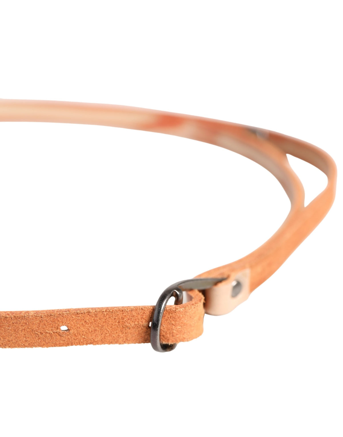 Scervino Street Women Orange Silver Metal Buckle Skinny Belt - view 4