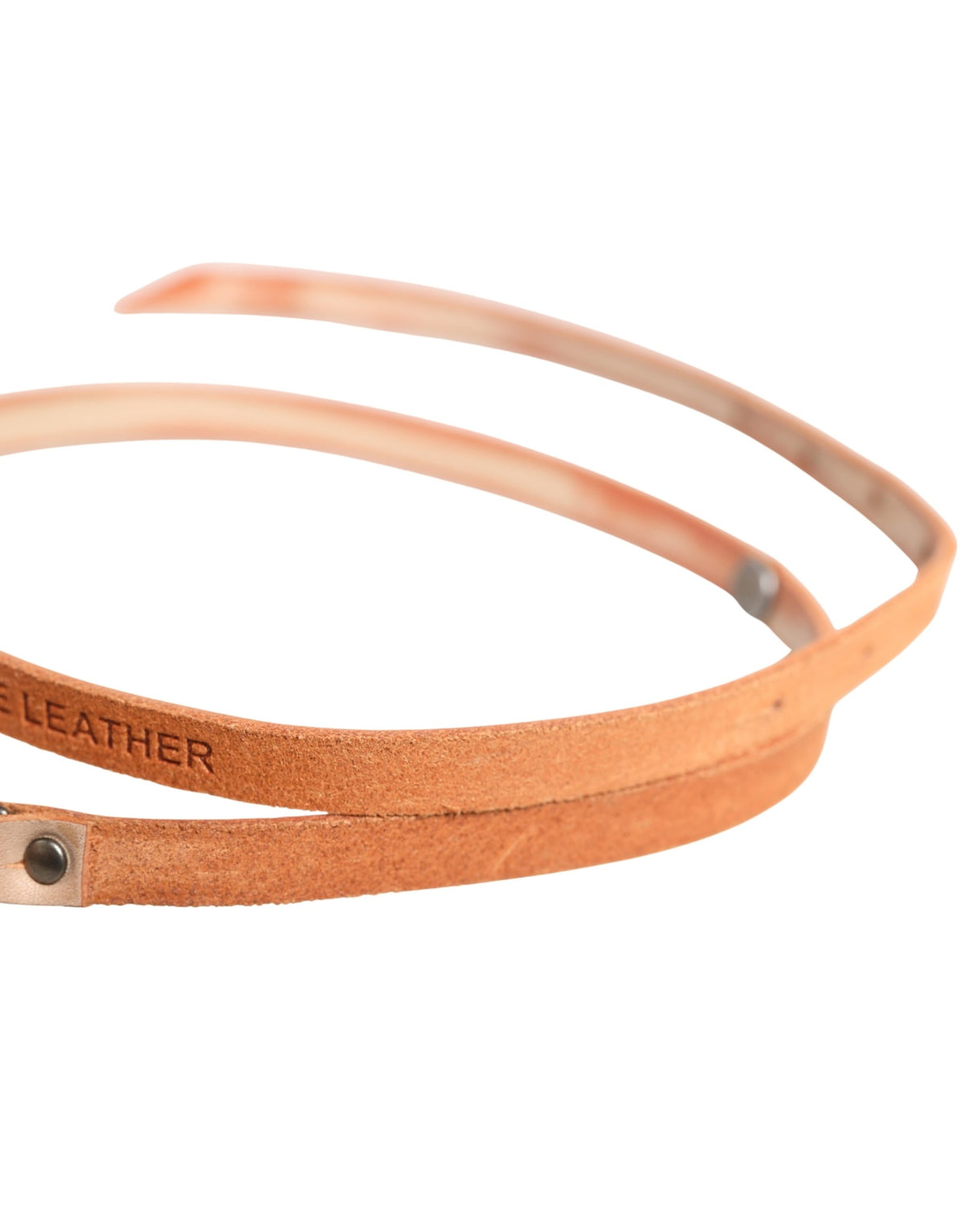 Scervino Street Women Orange Silver Metal Buckle Skinny Belt - view 5