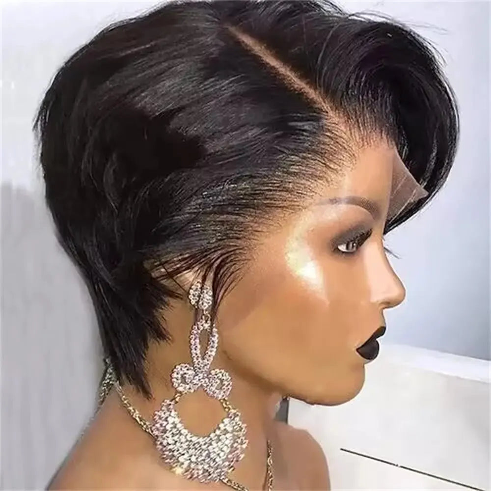 Short Pixie Cut 13x4 Lace Front Wig – Straight Glueless Wear-and-Go, 200% Density