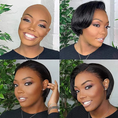 Short Pixie Cut 13x4 Lace Front Wig – Straight Glueless Wear-and-Go, 200% Density