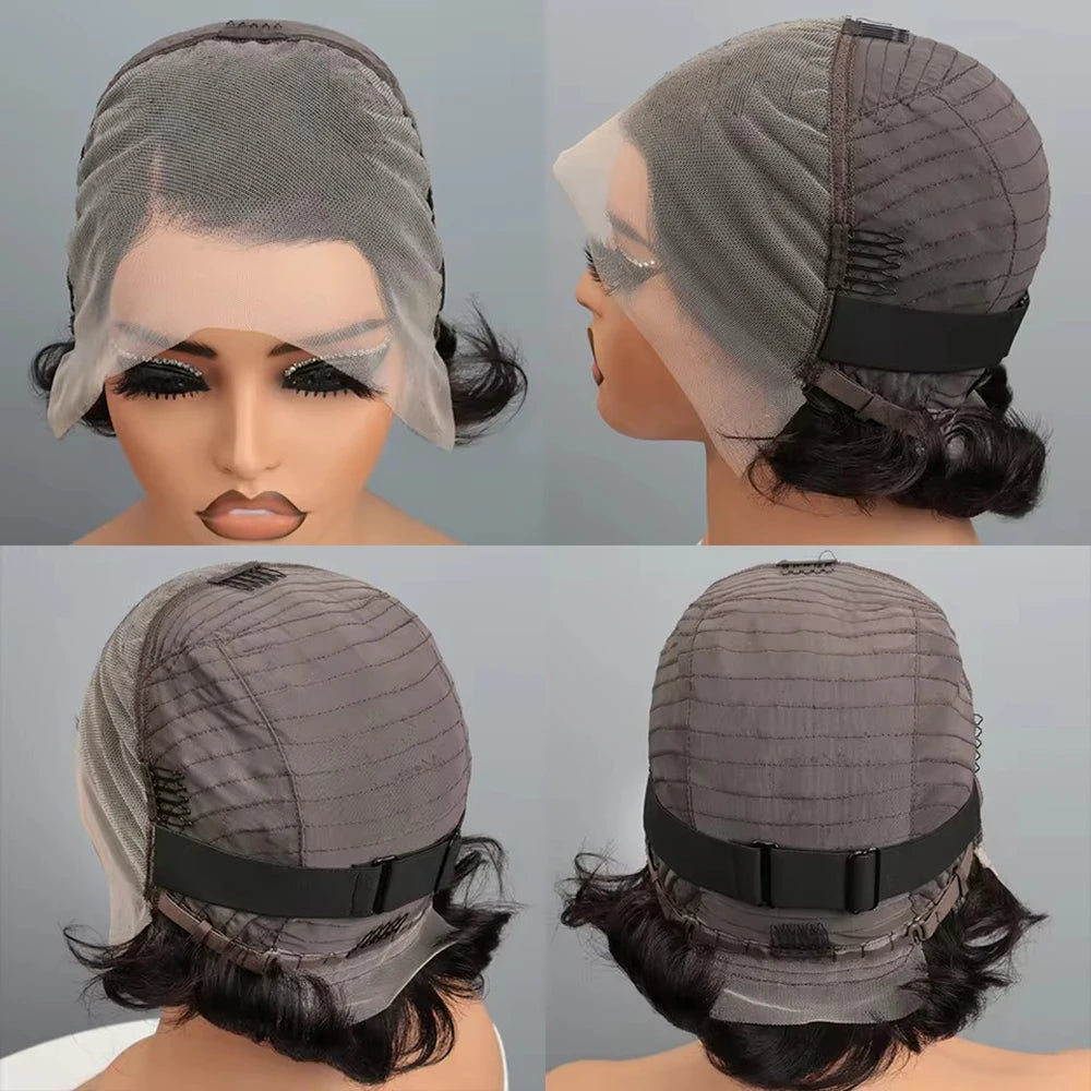 Short Pixie Cut 13x4 Lace Front Wig – Straight Glueless Wear-and-Go, 200% Density