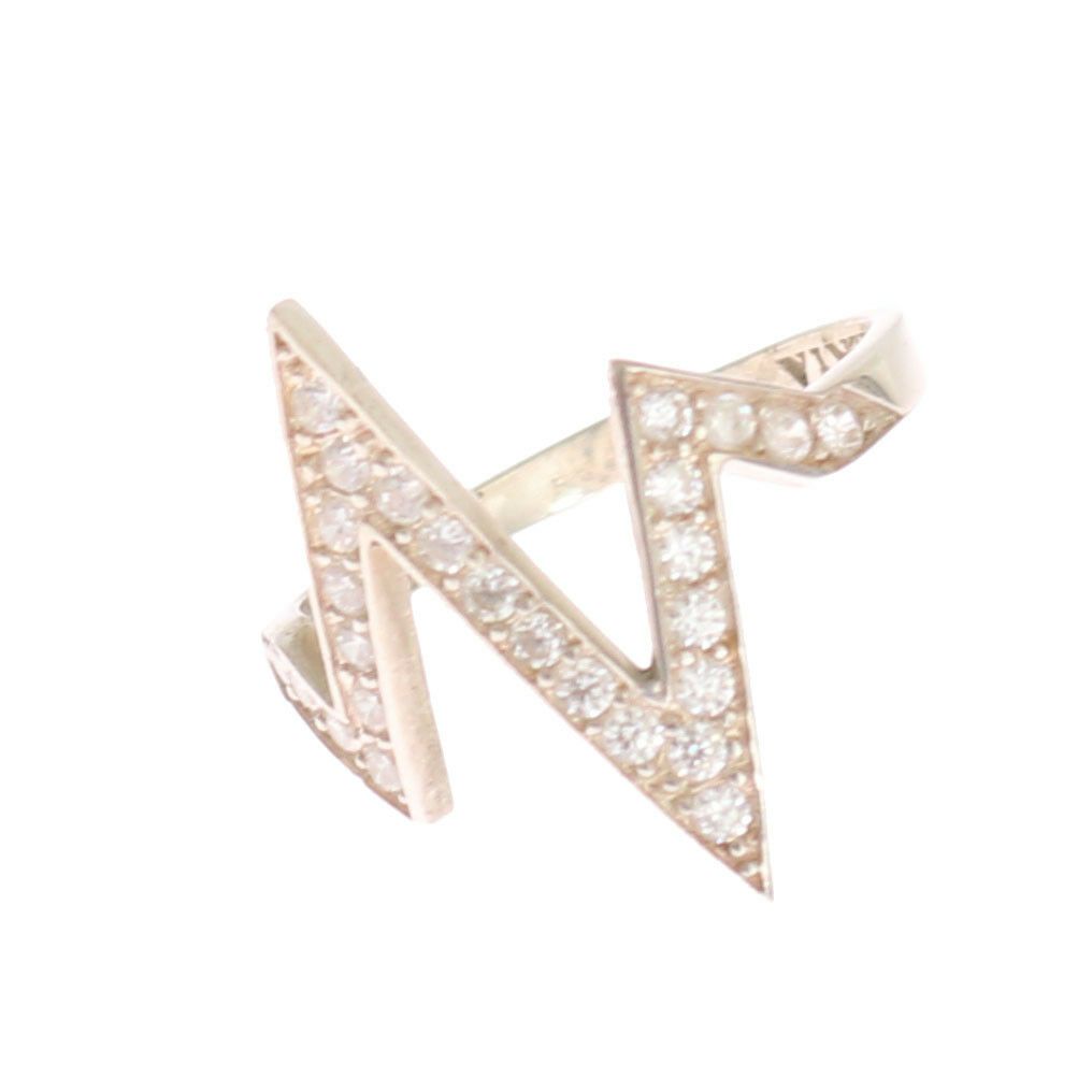 Nialaya Silver Authentic Womens Clear Ring - YSONA