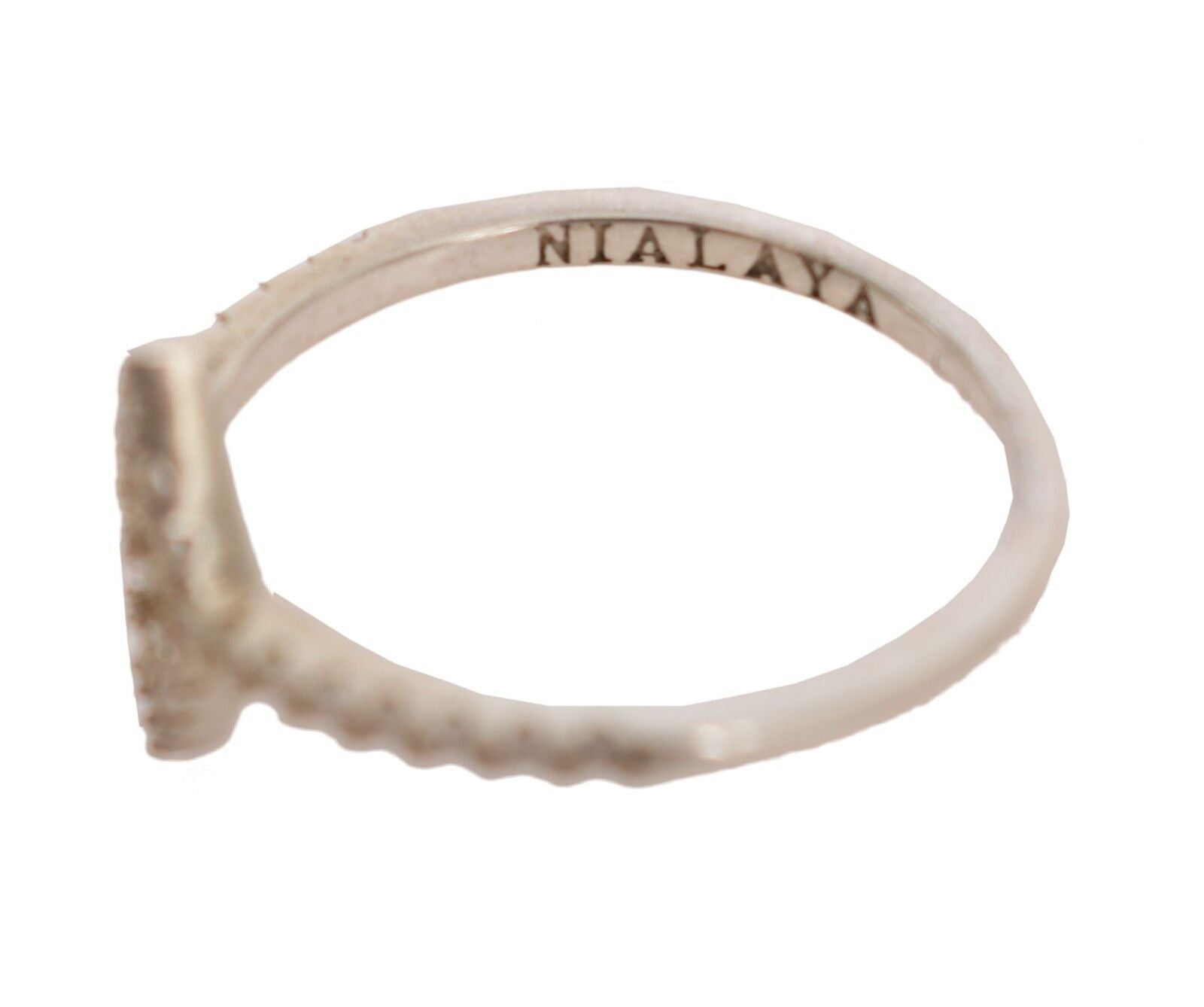 Nialaya Silver Rhombus Womens Clear CZ 925 Silver Ring - view 3