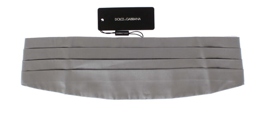 Dolce & Gabbana Silver Wide Belt Silk Cummerbund - YSONA
