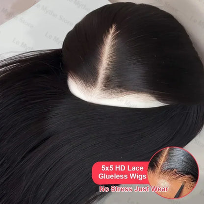 Straight 13x4 HD Lace Front Wig – 250% Density 13x6 Frontal & 5x5 Glueless, 30 Inch