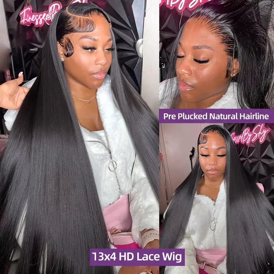 Straight 13x4 HD Lace Front Wig – 250% Density 13x6 Frontal & 5x5 Glueless, 30 Inch