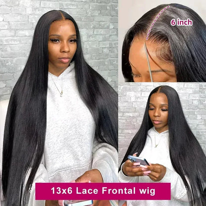 Straight 13x4 HD Lace Front Wig – 250% Density 13x6 Frontal & 5x5 Glueless, 30 Inch