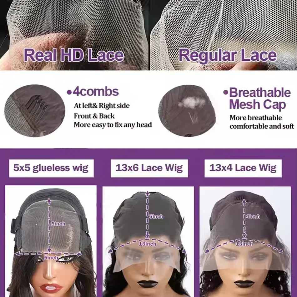 Straight 13x4 HD Lace Front Wig – 250% Density 13x6 Frontal & 5x5 Glueless, 30 Inch