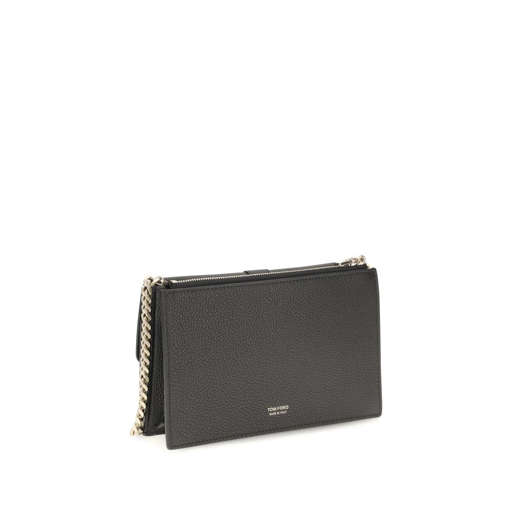 Tom Ford Black Calf Leather Bos Taurus Shoulder Bag - view 3