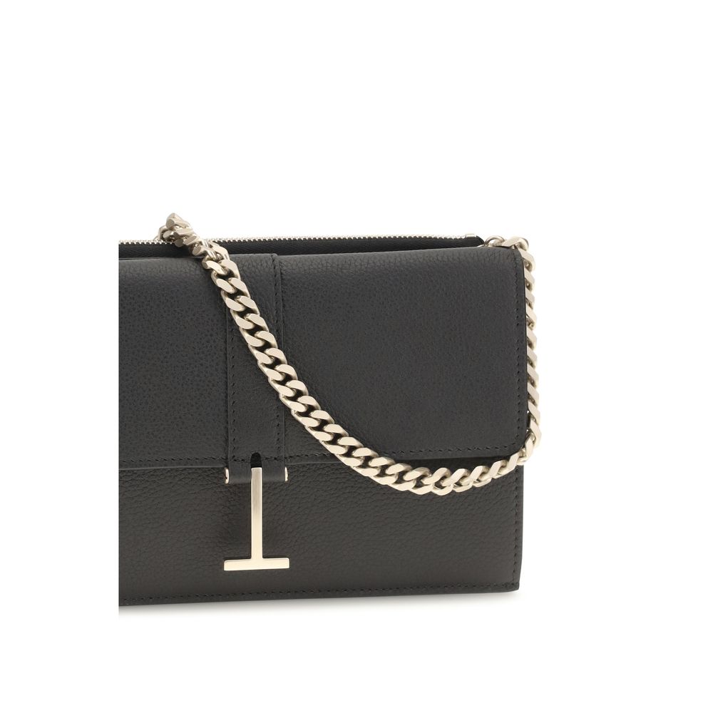 Tom Ford Black Calf Leather Bos Taurus Shoulder Bag - view 4