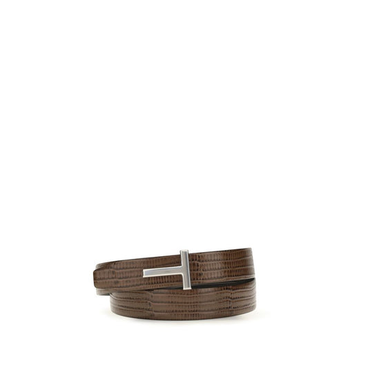Tom Ford Brown Calf Leather Bos Taurus Belt - YSONA