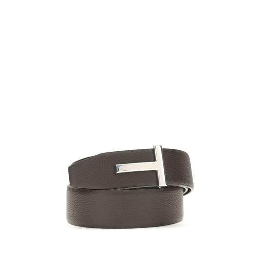 Tom Ford Brown Calf Leather Bos Taurus Belt - YSONA
