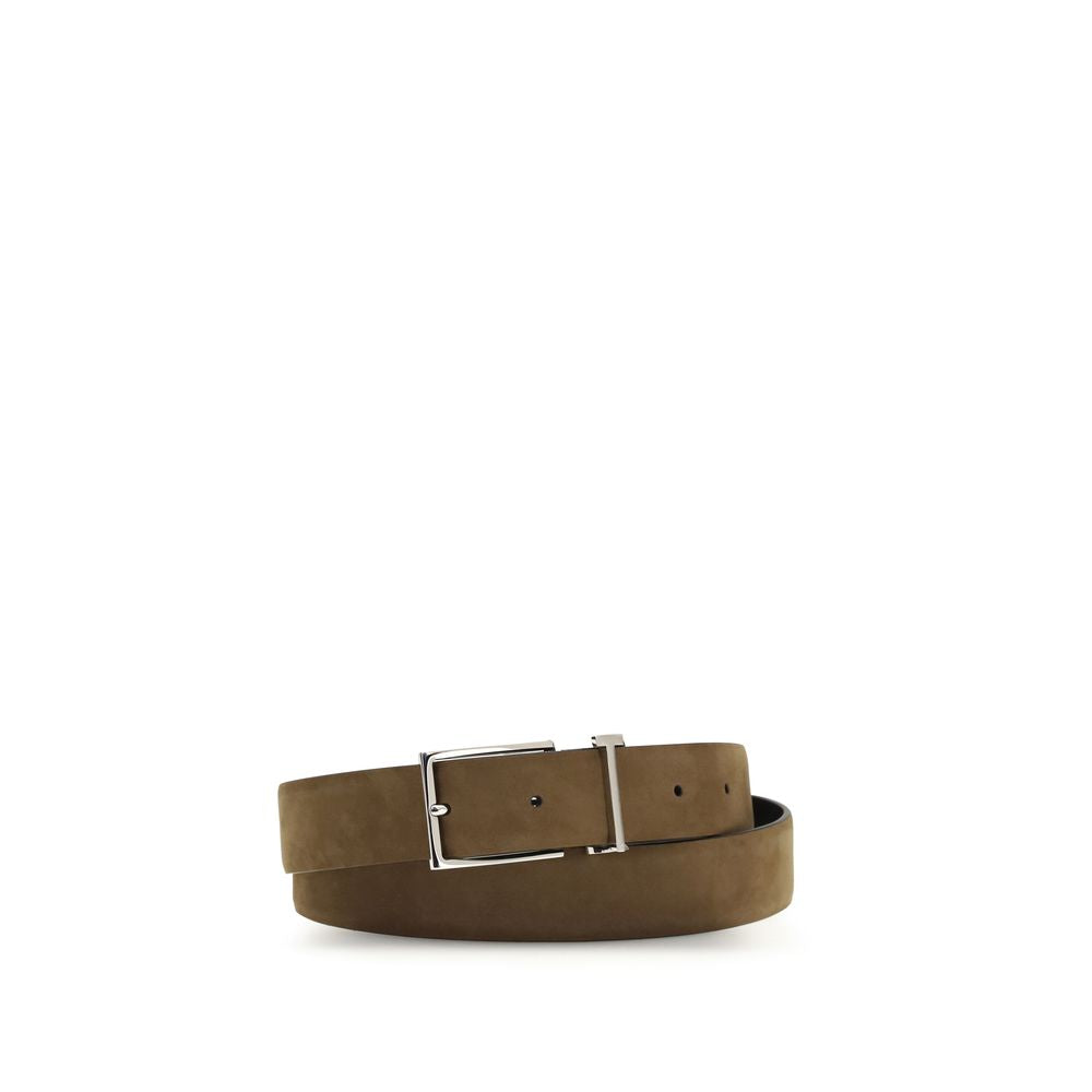 Tom Ford Brown Calf Leather Bos Taurus Regular Belt - YSONA